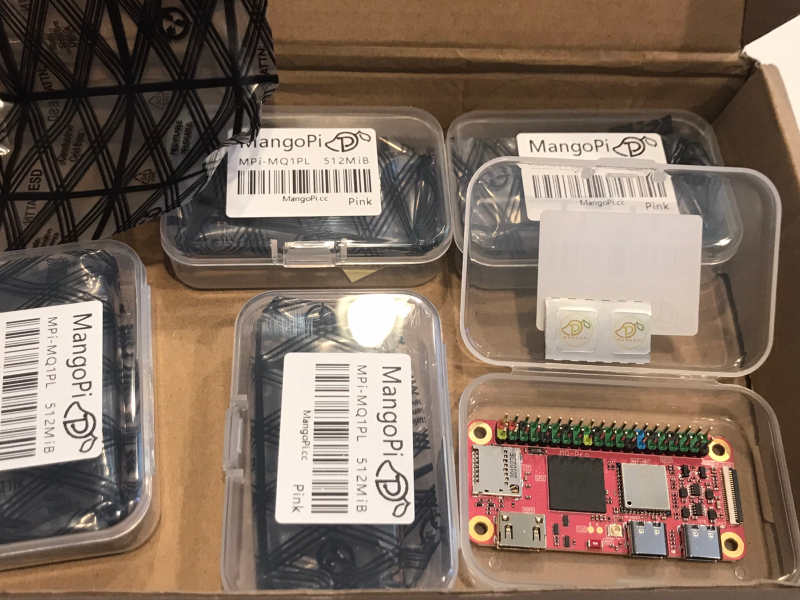 Five MangoPi MQ Pro Pi Zero compatibles