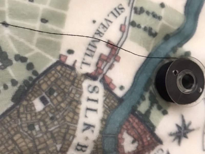 Detail picture of a fantasy map on "velvet"