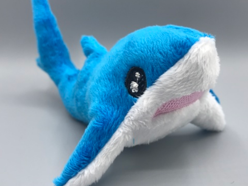 A 'banana pose' plush shark