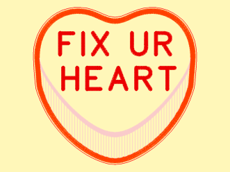 Fix U R Heart conversation heart design preview.