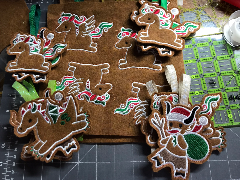 Felt gingerbread fantasy creatures