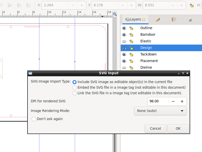 The File Import dialog, asking how to import the next file