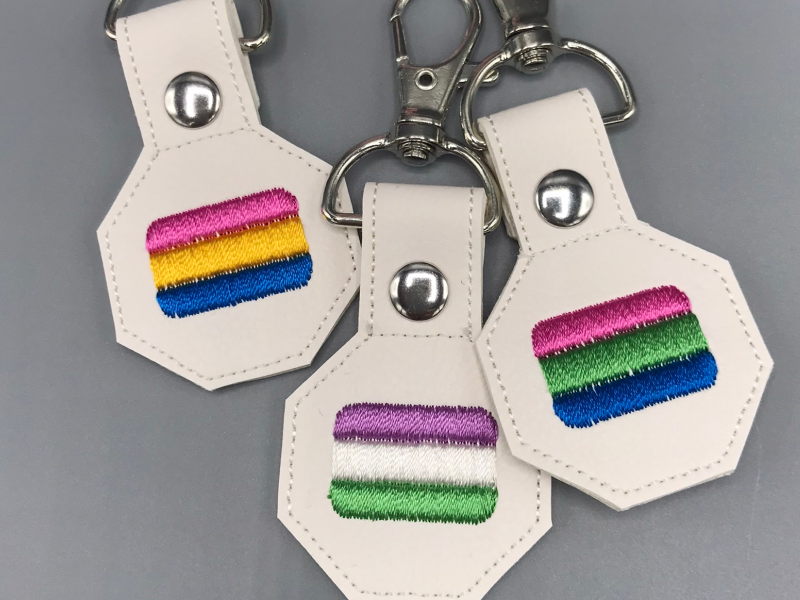 Pride flag emoji tabs - pansexual, genderqueer, and polysexual