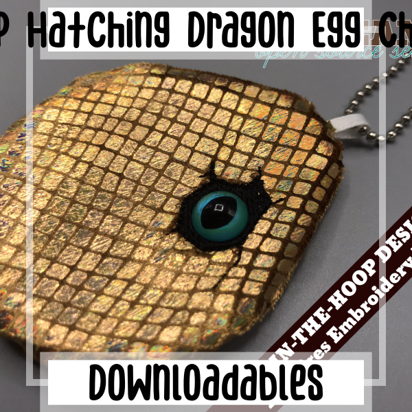 In-the-hoop Hatching Dragon Egg Charm Design