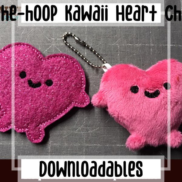 In-the-hoop Kawaii Heart Charm