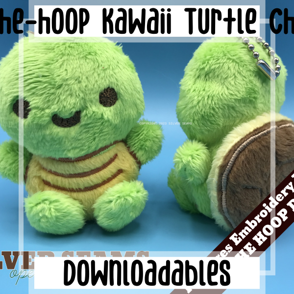 In-the-hoop Kawaii Turtle Charm