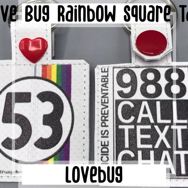 Love Bug Rainbow Square Tab