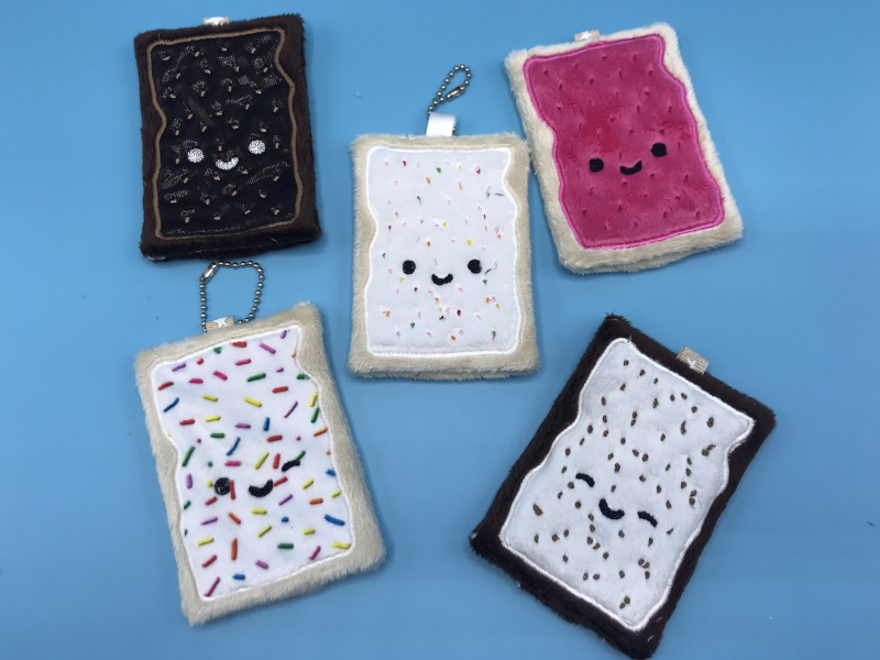 Five toaster-pastry charms