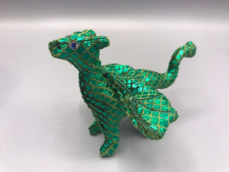 Iridescent Green/Blue Baby Dragon - 3" Micro Plushie