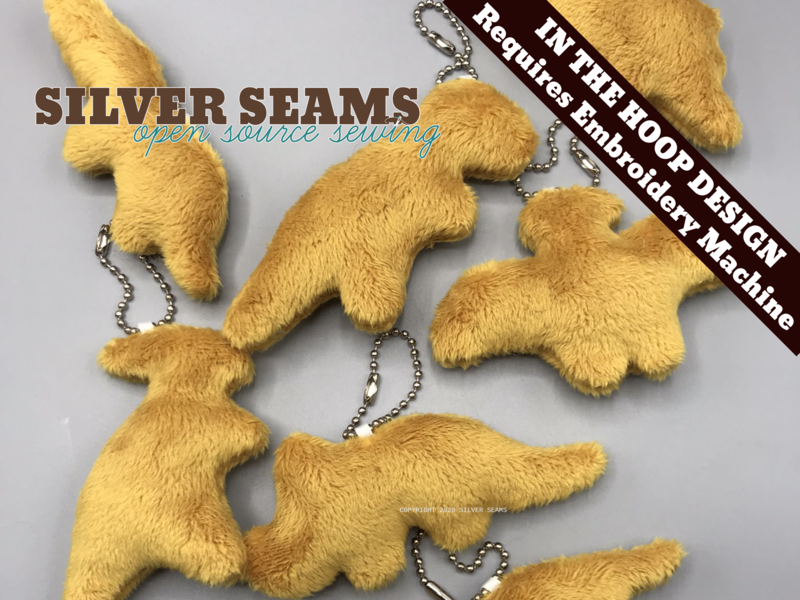 In-the-hoop Dino Nugget Charms