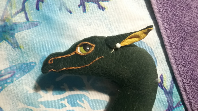 Work-in-progress plush dragon