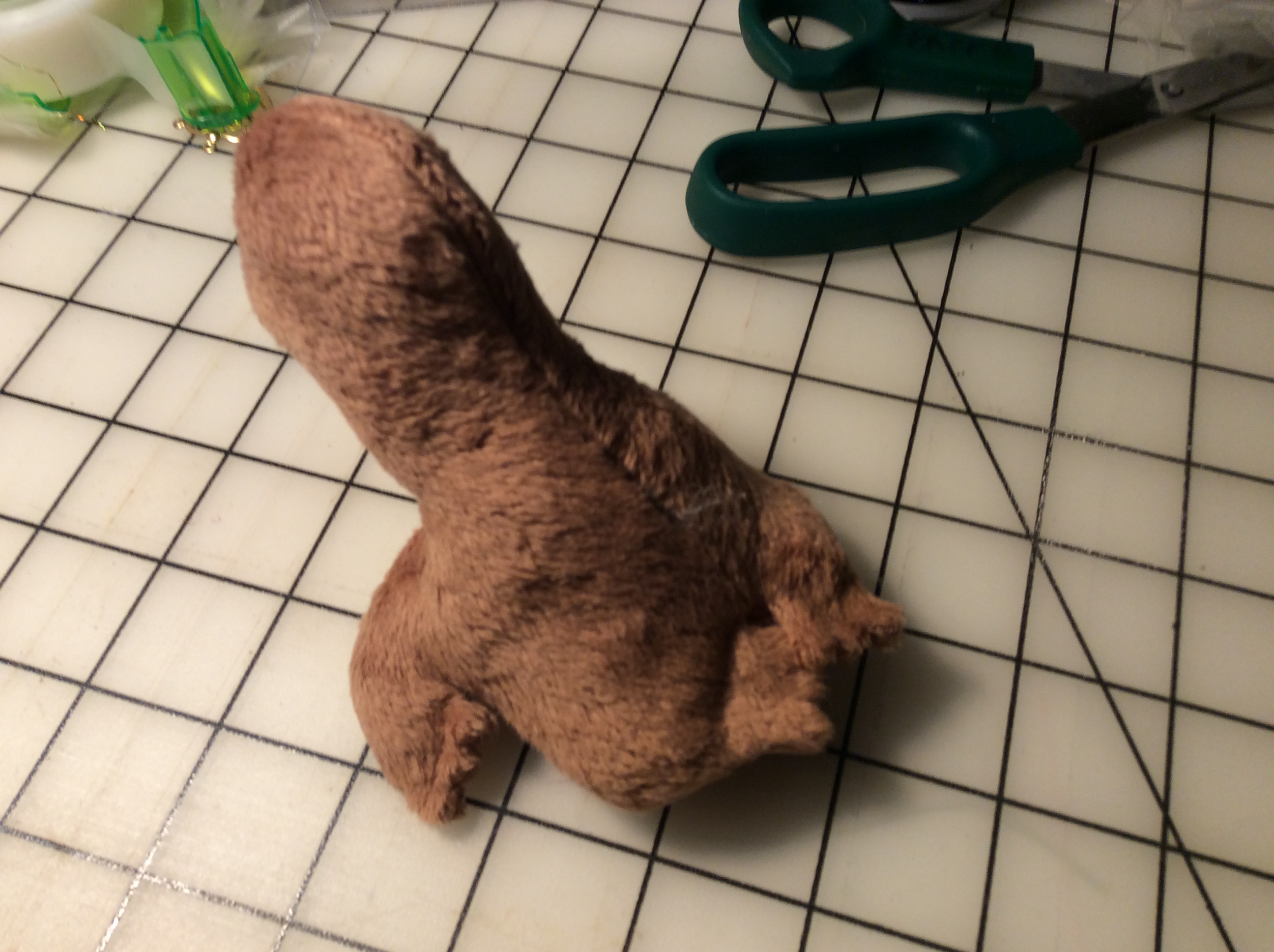 A plush seal with a too-long neck and a too-short posterior. It's a mess.