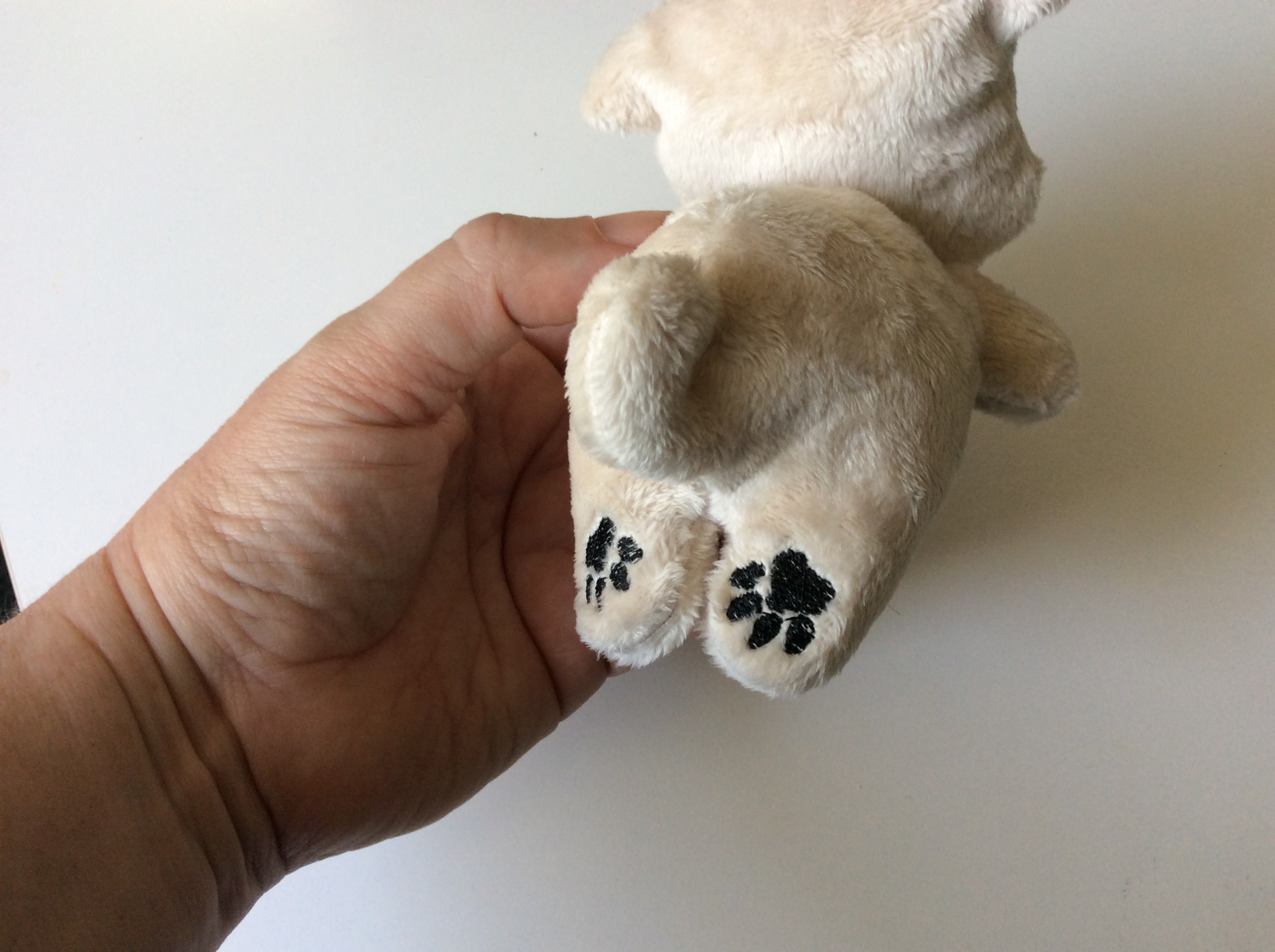 Plush pug posterior