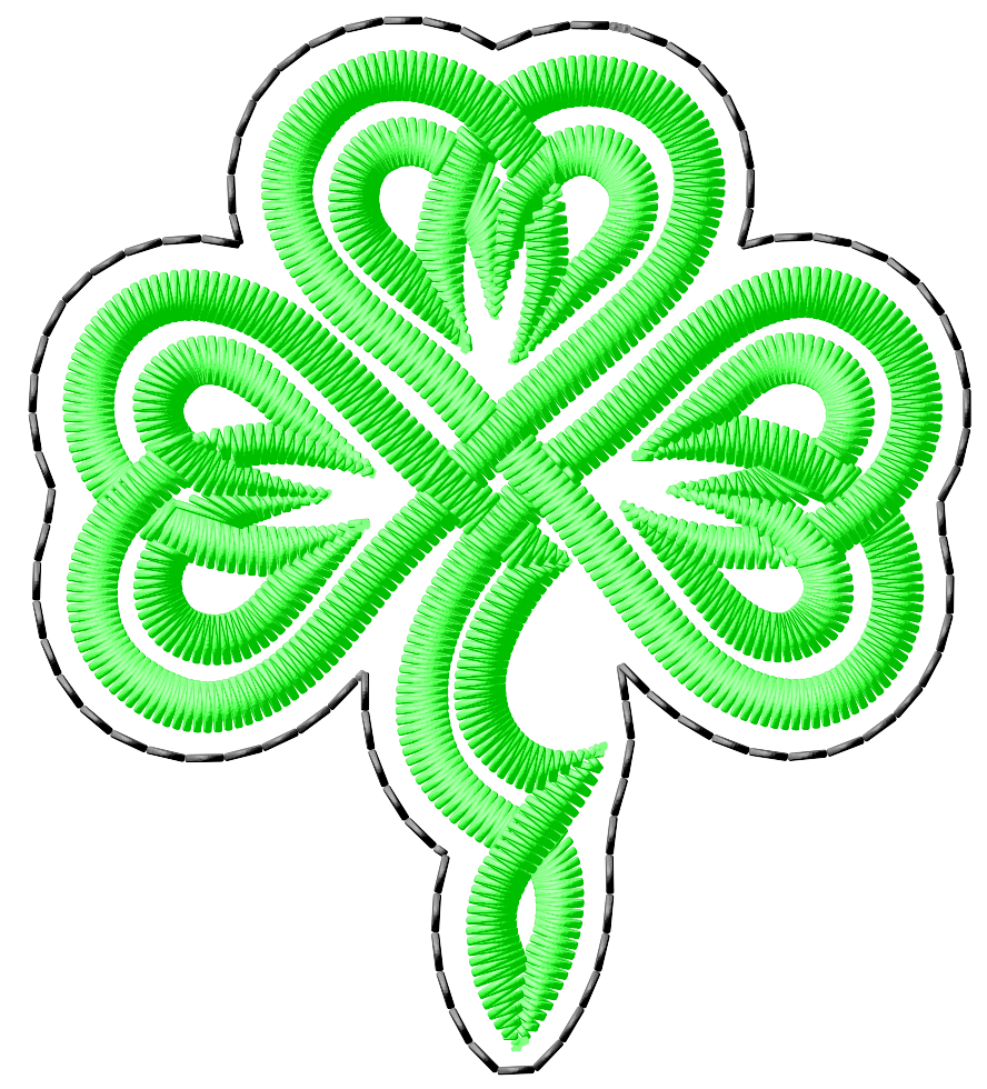 Shamrock knot embroidery design Silver Seams